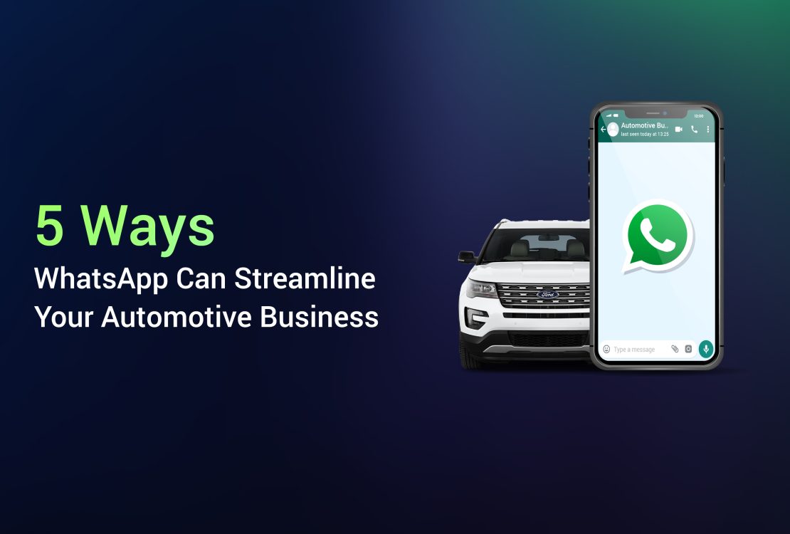 Illustration of a car with WhatsApp logo showcasing the integration of the communication platform in the automotive industry