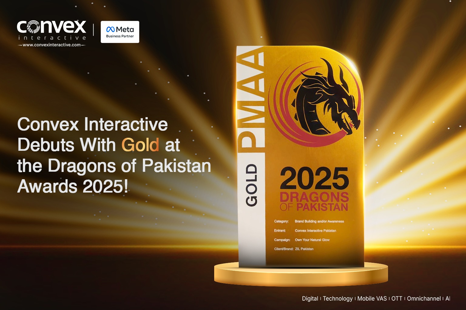 Convex Interactive Debuts With Gold at the Dragons of Pakistan Award 2025! Celebrating Excellence, Impact, and Brilliance